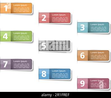 Set of tabs with numbers, vector eps10 illustration Stock Vector Image ...