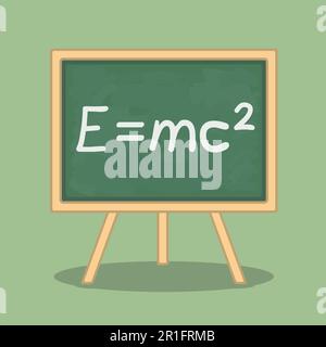 Formula of energy on blackboard, vector eps10 illustration Stock Vector
