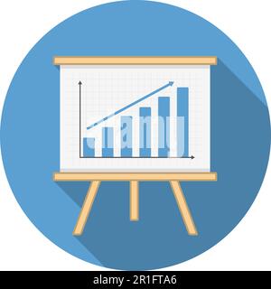 Graph icon, flat design, vector eps10 illustration Stock Vector