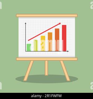 Bar graph, flat design, vector eps10 illustration Stock Vector