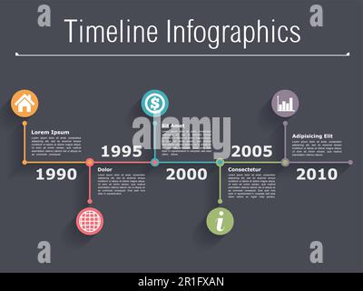 Timeline infographics design template, vector eps10 illustration Stock Vector