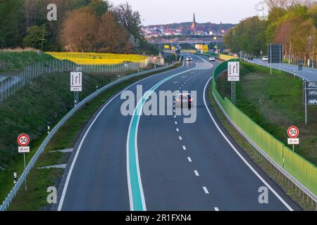 Bergen, Germany. 09th May, 2023. 50 Instead Of 100 Km H Signs Are 