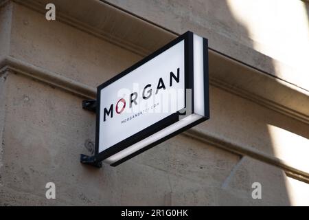 Commercial sign of a Morgan boutique French company and brand of