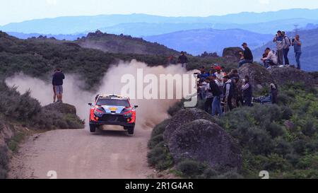 Esapekka Lappi (Fin) Janne Ferm (Fin) Of Hyundai Shell Mobis World Rally Team, Hyundaii20 N Rally1 Hybrid,May 13, 2023 in Vieira do Minho ,Portugal. Stock Photo