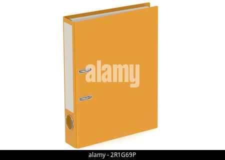Yellow office file folder isolated, 3d rendering Stock Photo