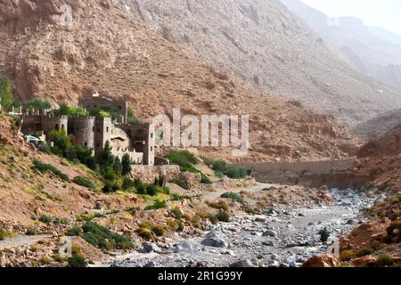 Landscape view of High Atlas Mountains near Todgha Gorge or Gorges du Toudra in Morocco Stock Photo