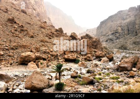 Landscape view of High Atlas Mountains near Todgha Gorge or Gorges du Toudra in Morocco Stock Photo