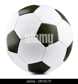 Leather soccer ball isolated on white background Stock Photo - Alamy