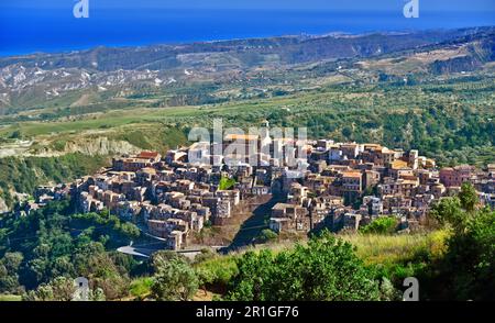 The village of Badolato in the Province of Catanzaro, Calabria, Italy Stock Photo
