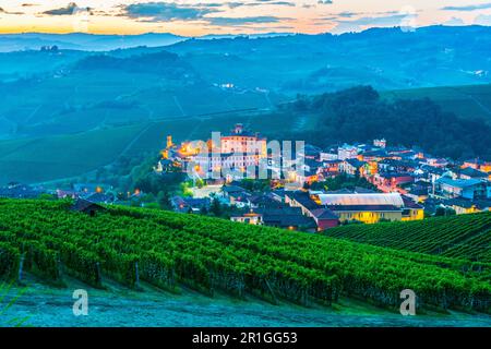 View of Barolo in the Province of Cuneo, Piedmont, Italy Stock Photo