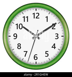 Wall clock isolated on white background. Ten past ten Stock Photo
