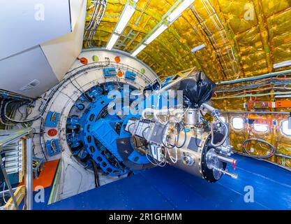 Flying observatory SOFIA, Boeing 747 SP, interior view of the aircraft, SOFIA (Stratospheric Observatory for Infrared Astronomy) is a joint project Stock Photo