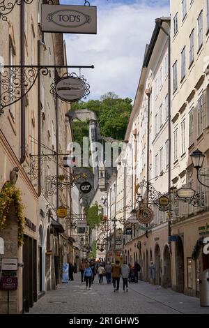 View of the Old Town and Hohensalzburg Fortress, Salzburg, Austria Stock Photo