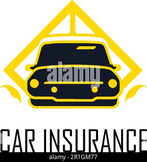 This car insurance logo template features a bold and modern design that conveys a sense of reliability and protection. Stock Vector