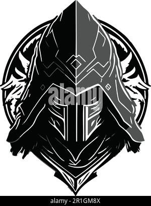 Looking for a powerful and stealthy logo to represent your business or brand? Look no further than this "Silent Ninja Head in Style of Assassin's Cree Stock Vector