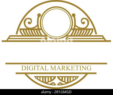 The Royal Kingdom Digital Marketing Logo Template is a powerful and sophisticated design that embodies the essence of royalty, professionalism, and su Stock Vector