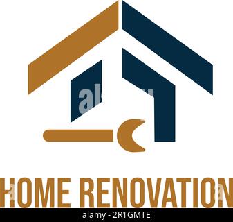 Our Home Renovation Logo Template is the perfect choice for home repair and renovation businesses looking to establish a strong and memorable brand id Stock Vector