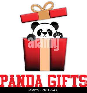 The Panda Gifts Logo Template is a charming and versatile design that captures the playful and adorable nature of pandas. Stock Vector