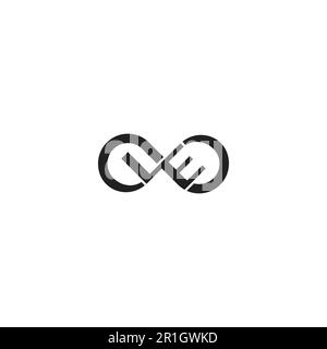 Letter LE and Infinity logo or icon design Stock Vector