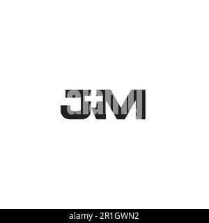 Letter JM and Medical Cross or Plus Sign logo or icon design Stock Vector