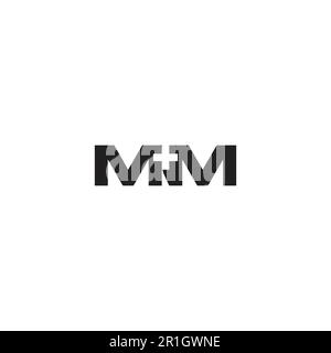 Letter MM and Medical Cross or Plus Sign logo or icon design Stock Vector