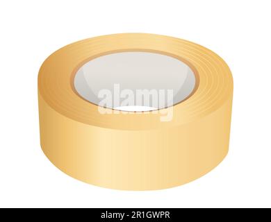 Yellow scotch adhesive tape vector illustration isolated on white background Stock Vector