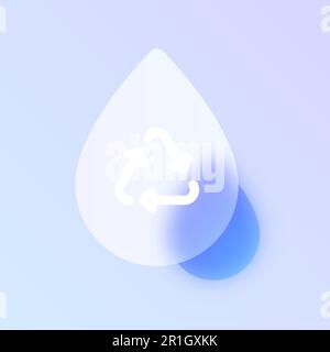 water recycle glass morphism trendy style icon Stock Vector