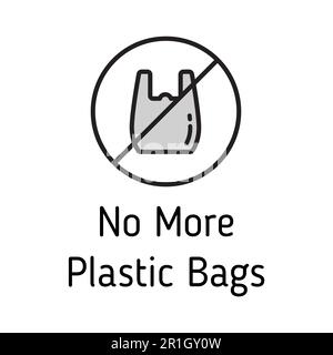 no more plastic bags color filled vector icon Stock Vector