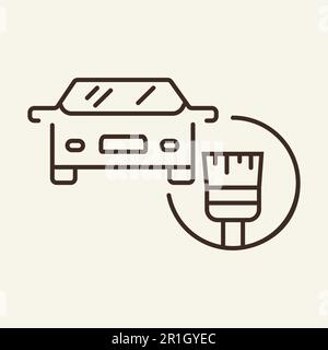 Car painting line icon Stock Vector