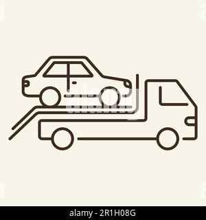 Tow truck of car line icon Stock Vector