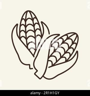 Corn ear line icon Stock Vector