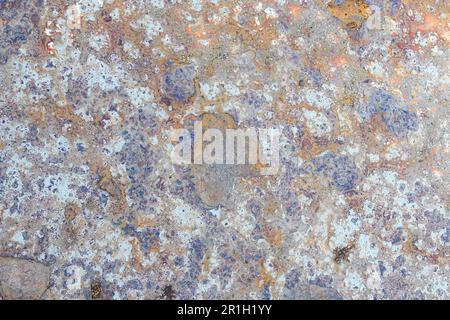 deteriorate of metals. Corrosion of metal. Rust and corrosion in the weld. Corrosive Rust on old iron, grunge rust texture, Rush on metal fench. Stock Photo