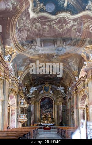 Interior of baroque Jesuits church. The church was built between 1623 ...