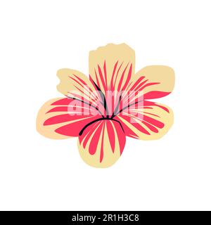 Hibiscus flower. Vector illustration in flat style. Isolated on white background. Stock Vector