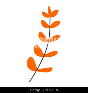 Branch with leaves flat icon isolated on white background. Vector illustration Stock Vector