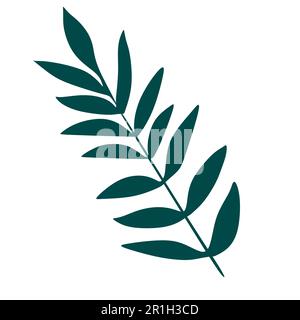 branch with leafs plant ecology icon image vector illustration design green color Stock Vector