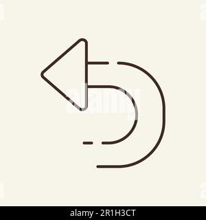 Semi circle counter clockwise arrow line icon Stock Vector