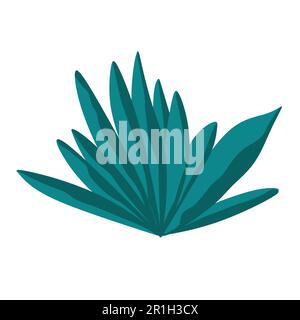 tropical leaf plant icon image vector illustration design blue and green Stock Vector