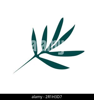 tropical leaf icon image vector illustration design black and green color Stock Vector