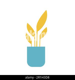 houseplant in pot icon vector illustration design graphic flat and retro style Stock Vector