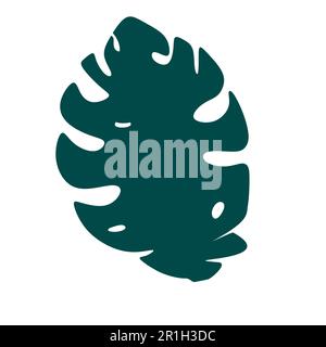 Monstera leaf icon. Simple illustration of monstera leaf vector icon for web Stock Vector
