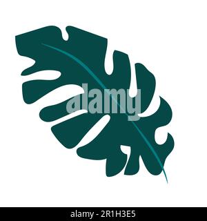 Tropical leaf icon. Flat color design. Vector illustration. Stock Vector