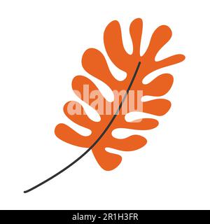 tropical leaf icon image vector illustration design  orange and black color Stock Vector