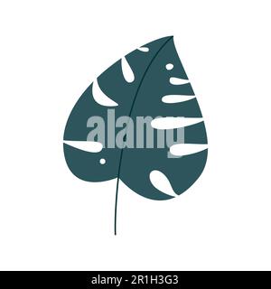 Monstera leaf  simple illustration  vector icon design element Stock Vector