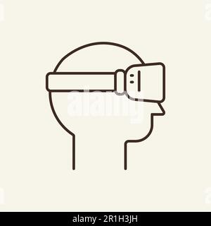 VR glasses line icon Stock Vector