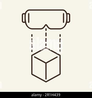 VR glasses line icon Stock Vector