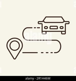 Destination line icon Stock Vector