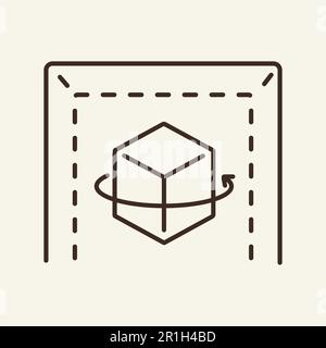 Virtual reality space line icon Stock Vector