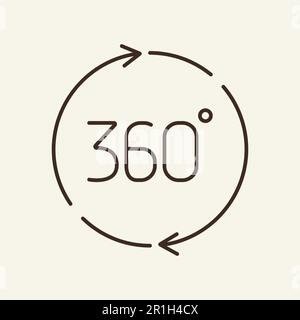360 degrees line icon Stock Vector