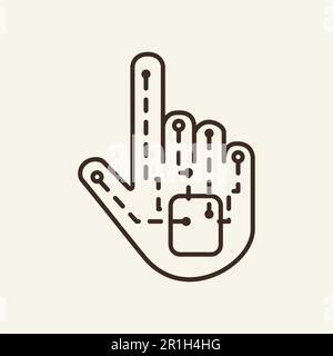 Bionical hand line icon Stock Vector